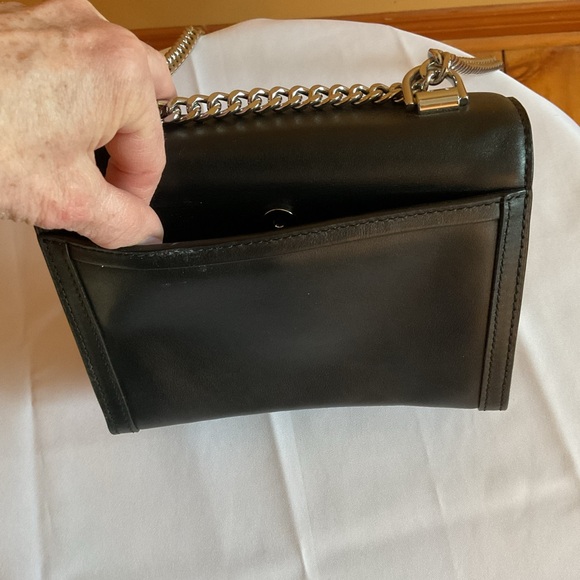 Michael Kors Black Leather Whitney Handbag with Silver Chain - Picture 7 of 12